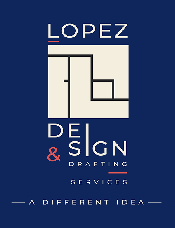 We are Building Permit Services Specialists. Lopez Design and Drafting Services logo at Ontario, Canada. BCIN qualified designer. Design and remodel your home.